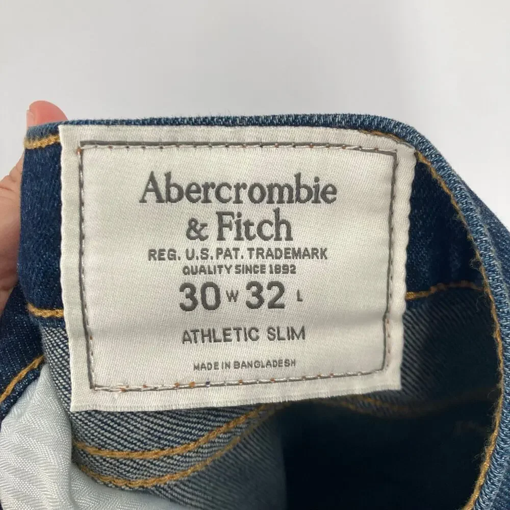 Abercrombie & Fitch Athletic Slim Dark Wash Jeans Men’s 30x32 NEW